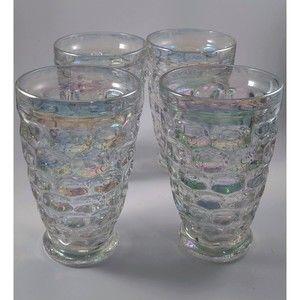 Vintage Federal Glass Tumblers Moonglow iridescent 1960s